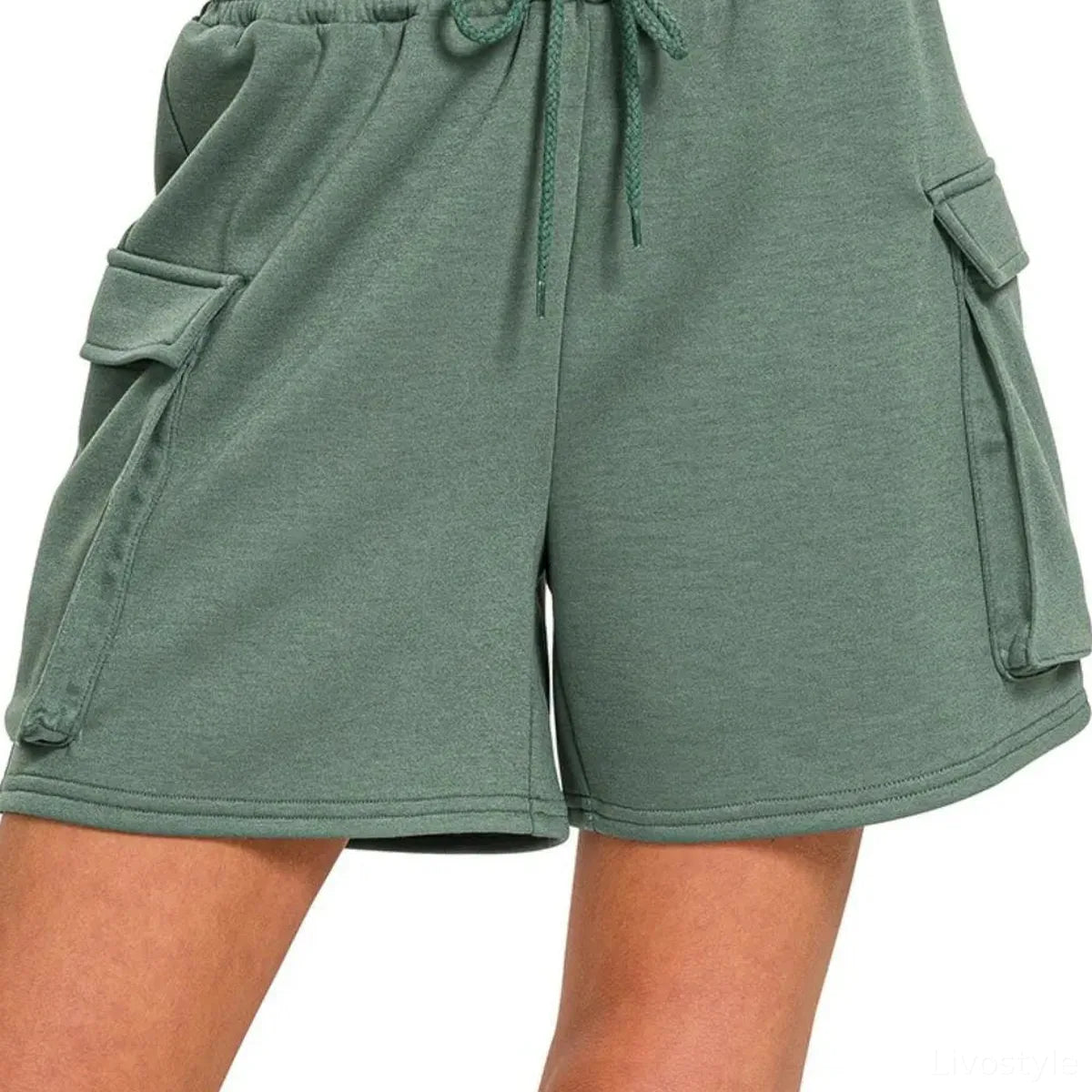 Scuba Drawstring Shorts with Thigh Pockets