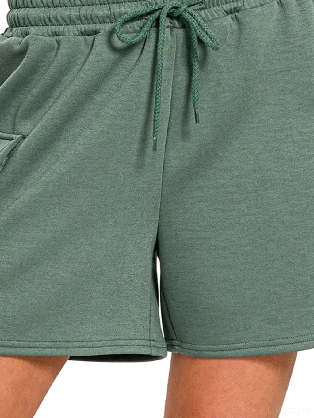 Scuba Drawstring Shorts with Thigh Pockets