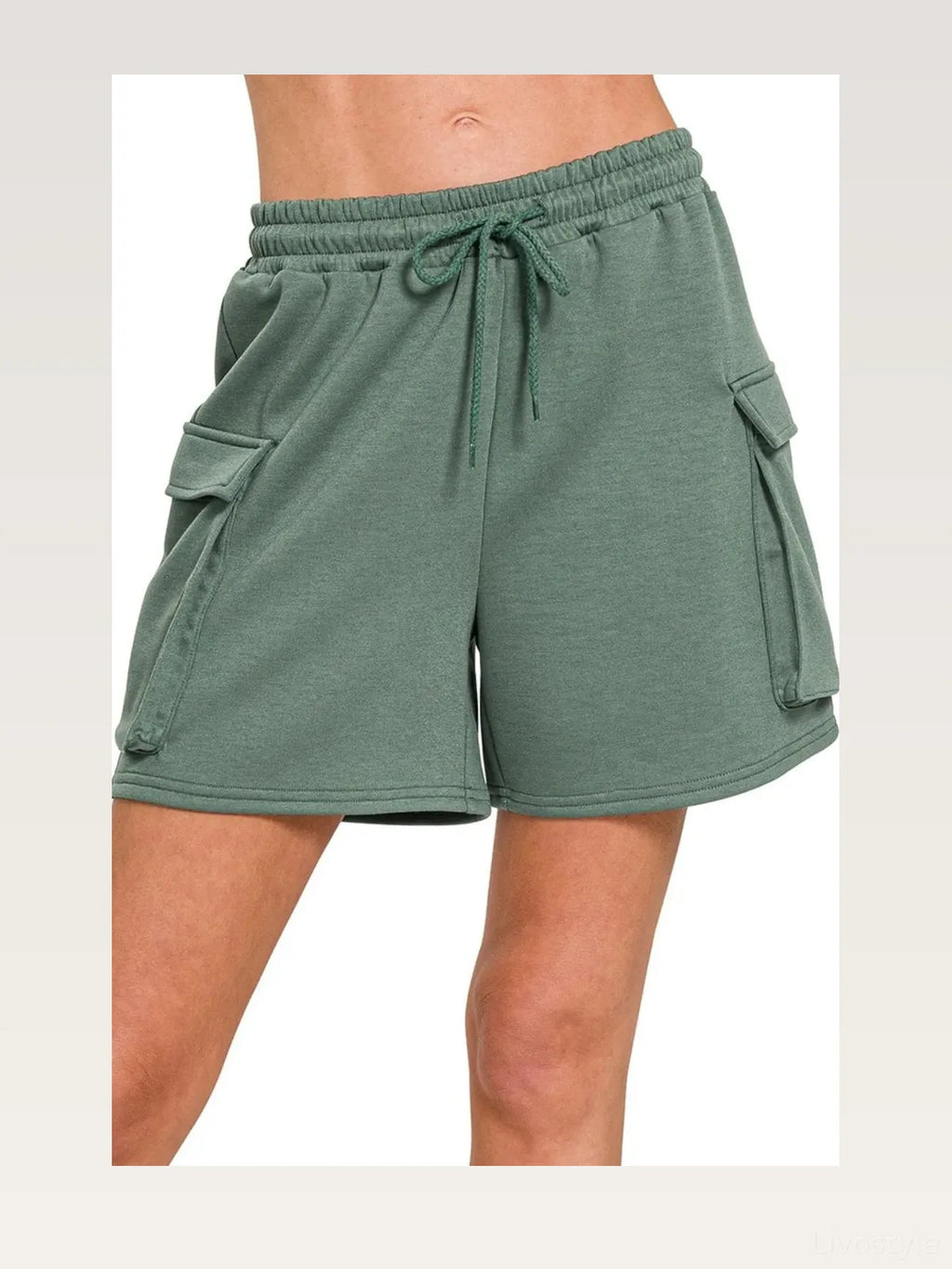 Scuba Drawstring Shorts with Thigh Pockets