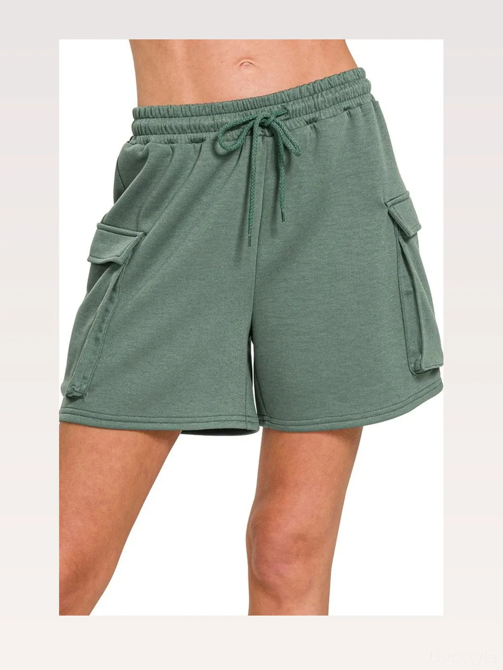 Scuba Drawstring Shorts with Thigh Pockets