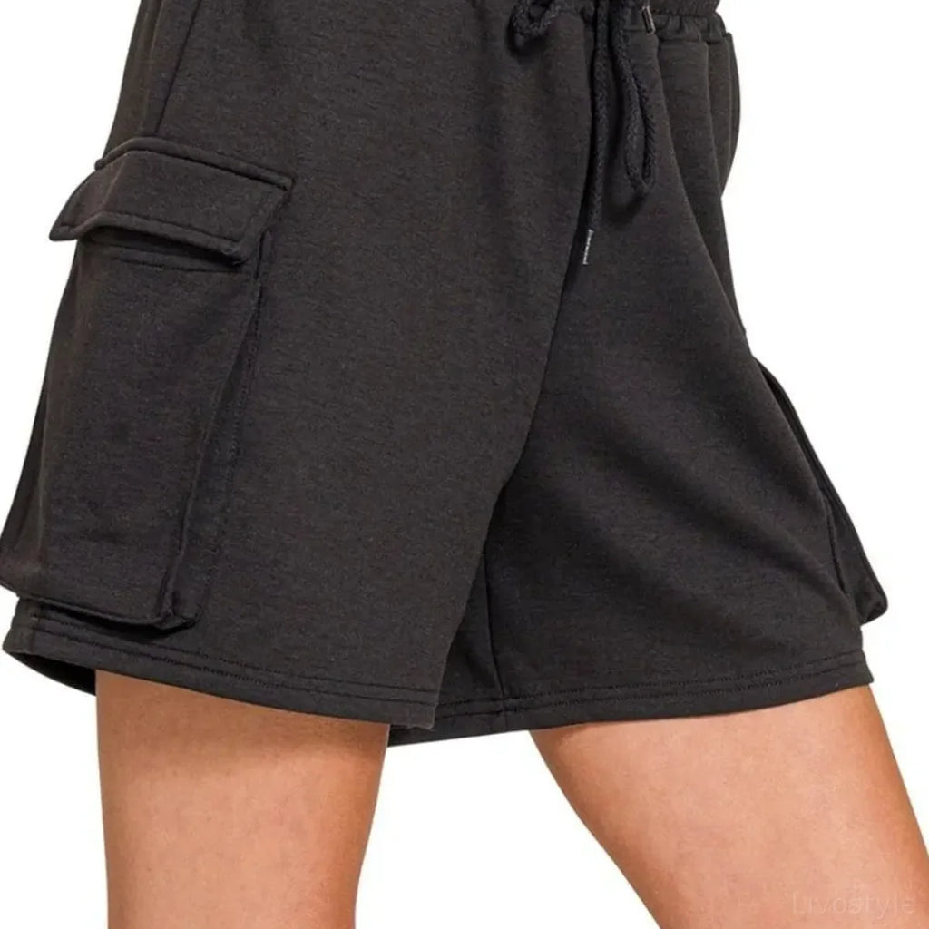 Scuba Thigh Pocket Drawstring Shorts