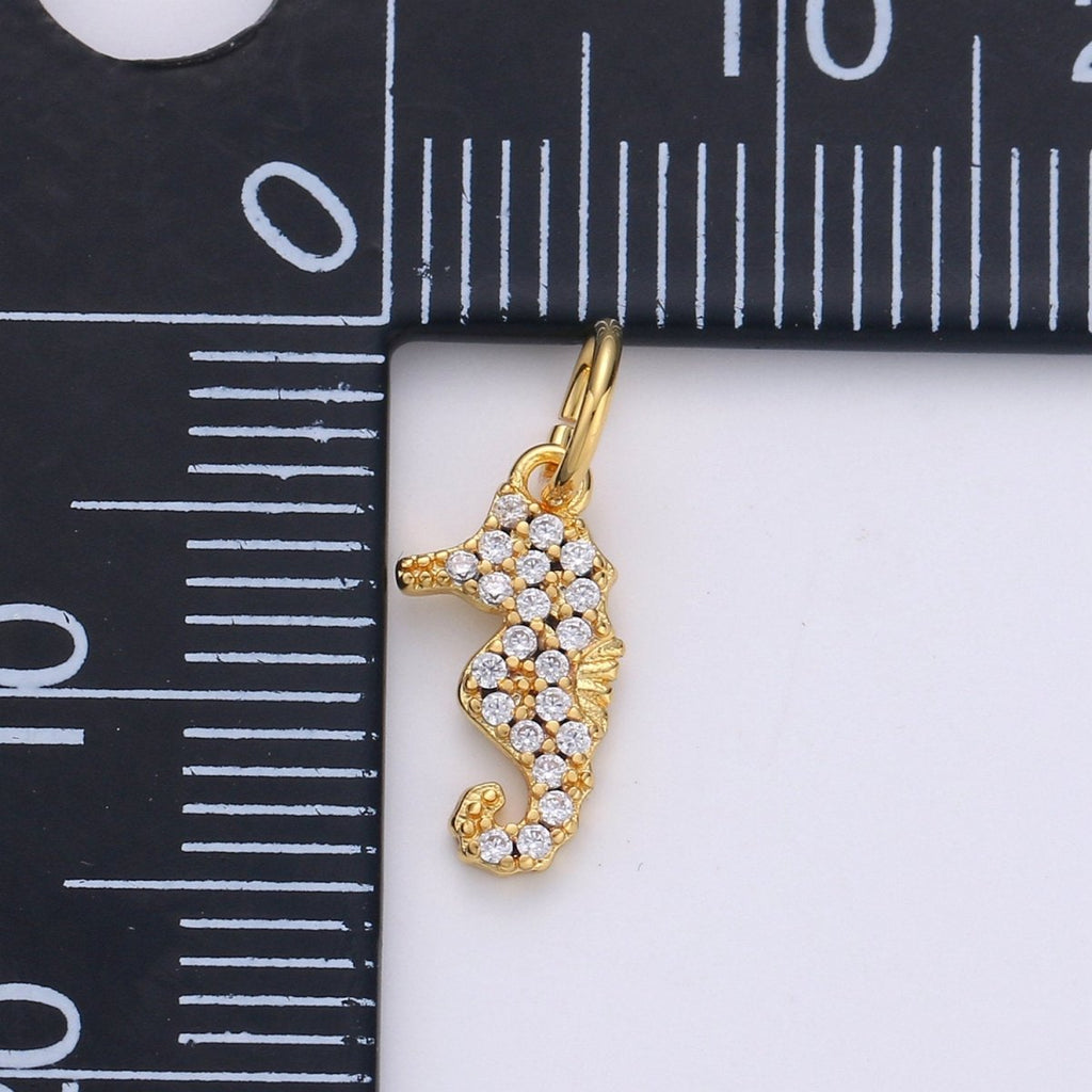 Seahorse 24K Gold Filled Tiny Charms, Gold Filled Seahorse Charm, Gold Seahorse, Silver Sea horse charm Under the sea Jewelry Inspired  D-698 D-699