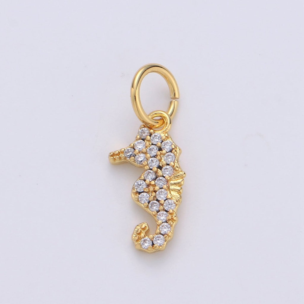 Seahorse 24K Gold Filled Tiny Charms, Gold Filled Seahorse Charm, Gold Seahorse, Silver Sea horse charm Under the sea Jewelry Inspired  D-698 D-699