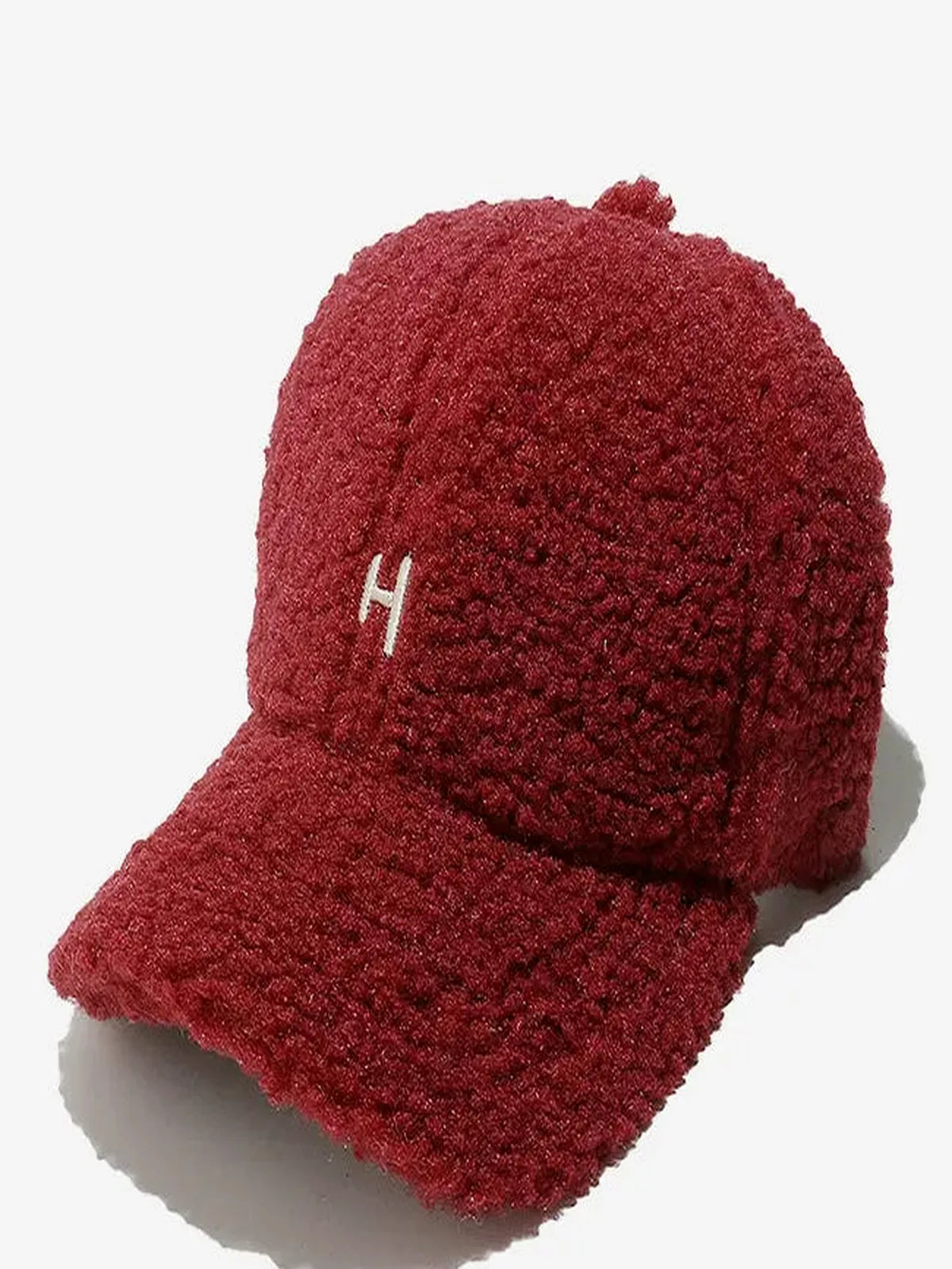 Sherpa Baseball Cap with Embroidered Letter H