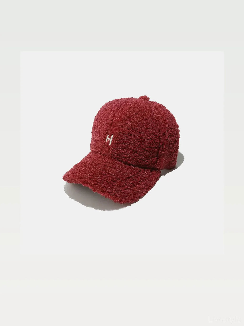 Sherpa Baseball Cap with Embroidered Letter H