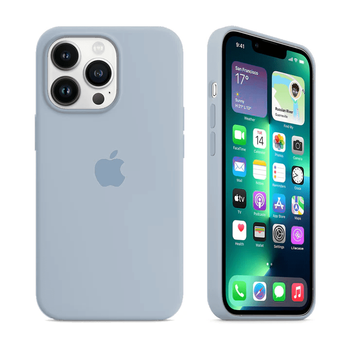 iPhone Silicone Case (Grey Blue)