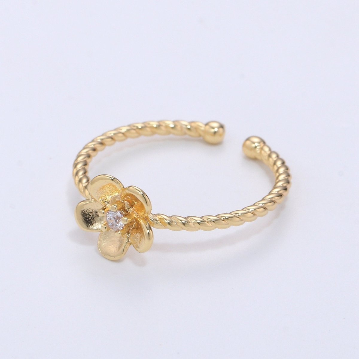 Simple Minimalist Dainty Thin Ring Stackable Rings Floral Flower Style Open Ring Twisted Ring Everyday Wear R-082