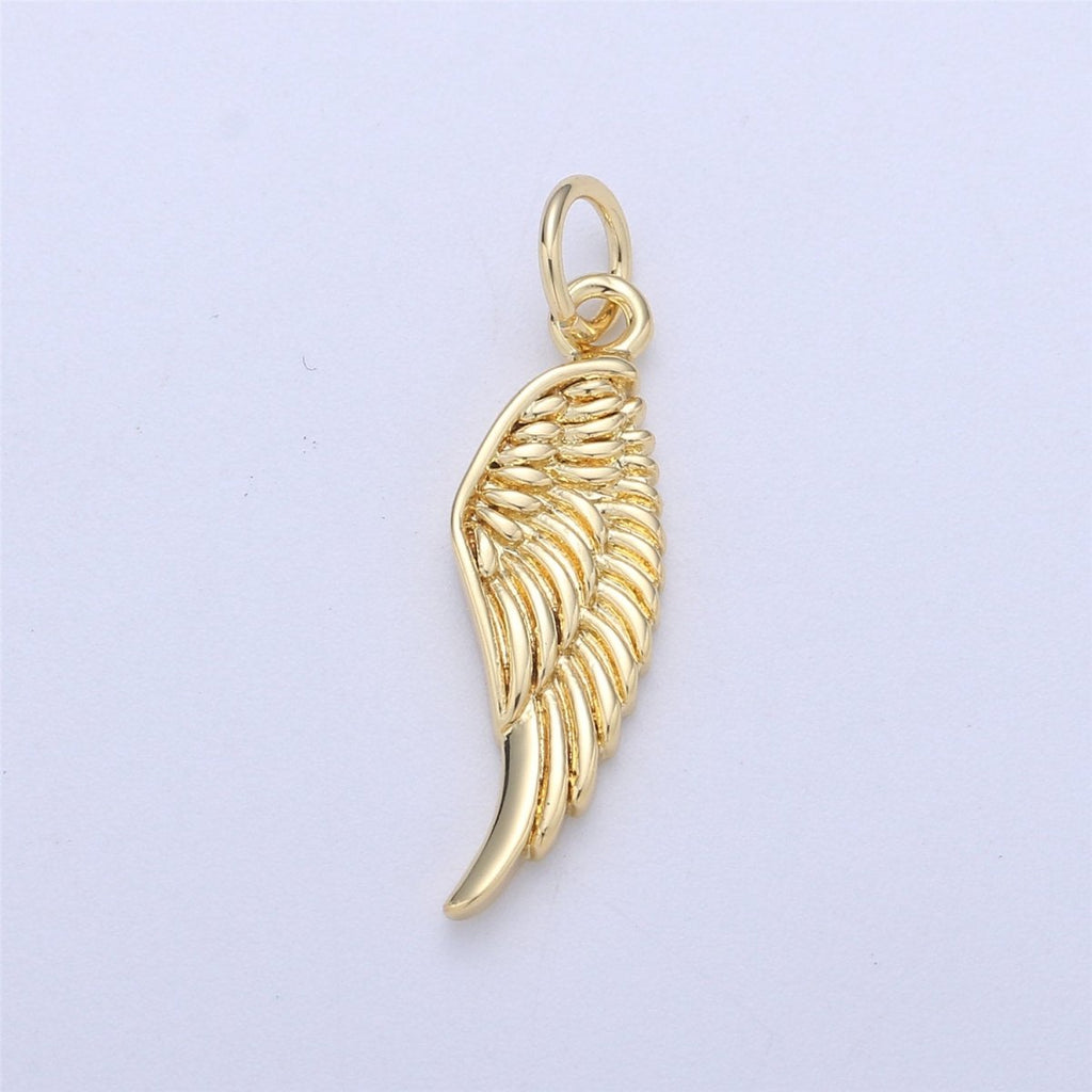 Small Angel Wing Charm, Gold Angel Wing Charm, Silver Wings, Black Guardian Angel Wing Charms, Angel Wing Jewelry, Dainty Charm Bracelet C-926
