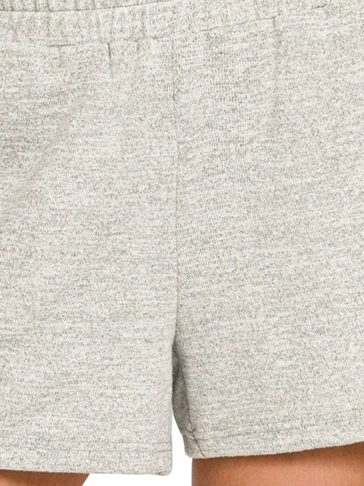 Soft Melange Hacci Knit Shorts with Elastic Waistband