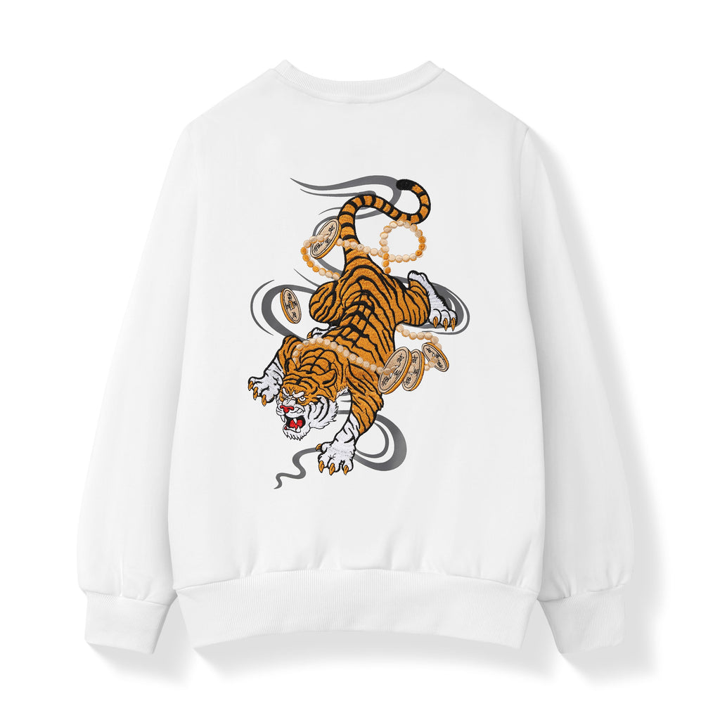 SW9017 Coin Tiger Embroidery Sweater