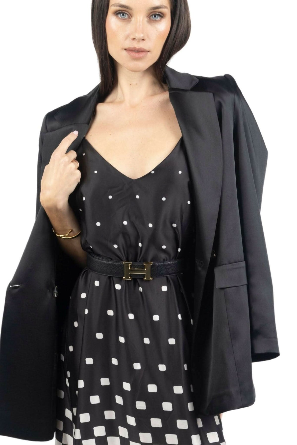 Tania Women Blazer with Gold Color Buttons