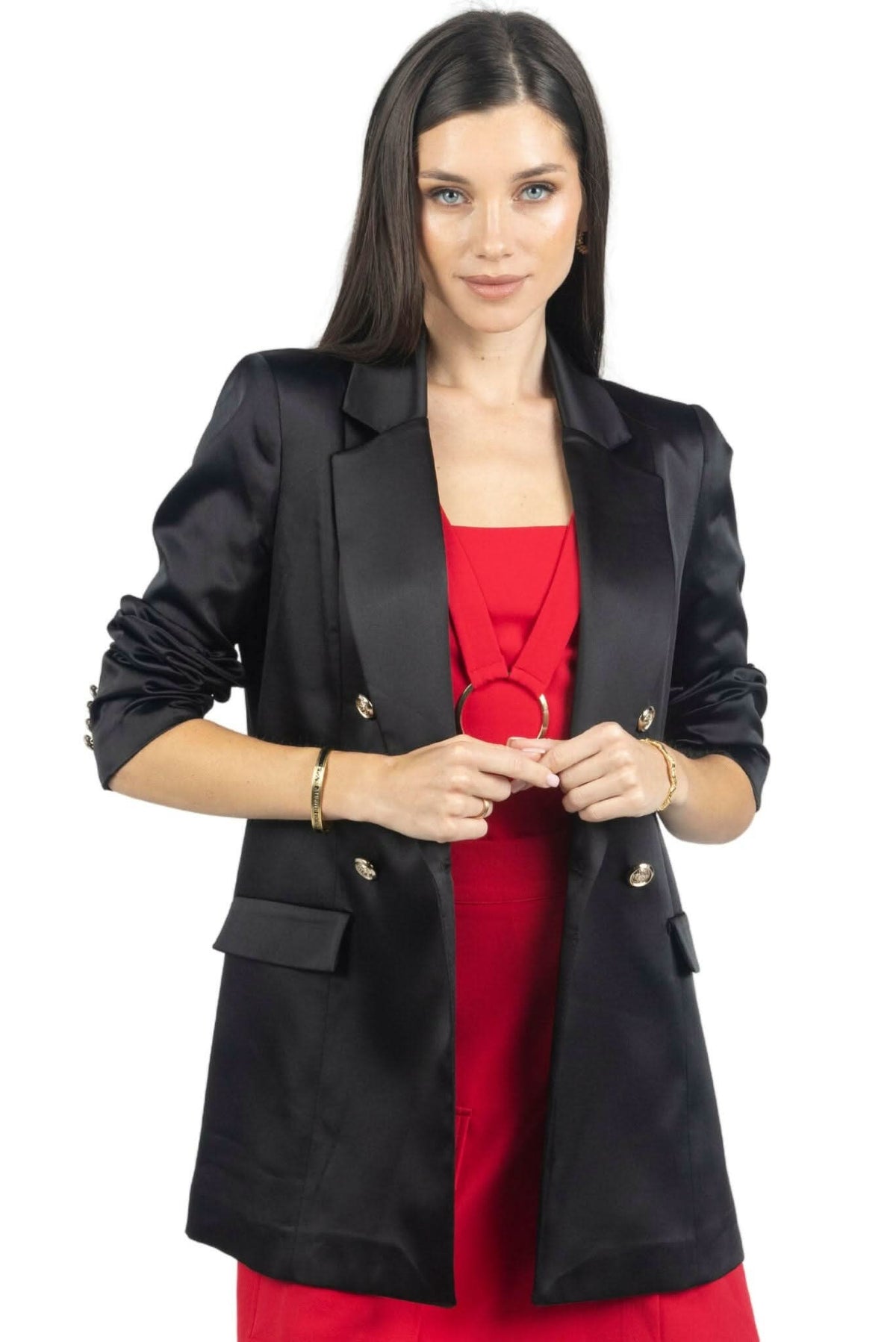 Tania Women Blazer with Gold Color Buttons