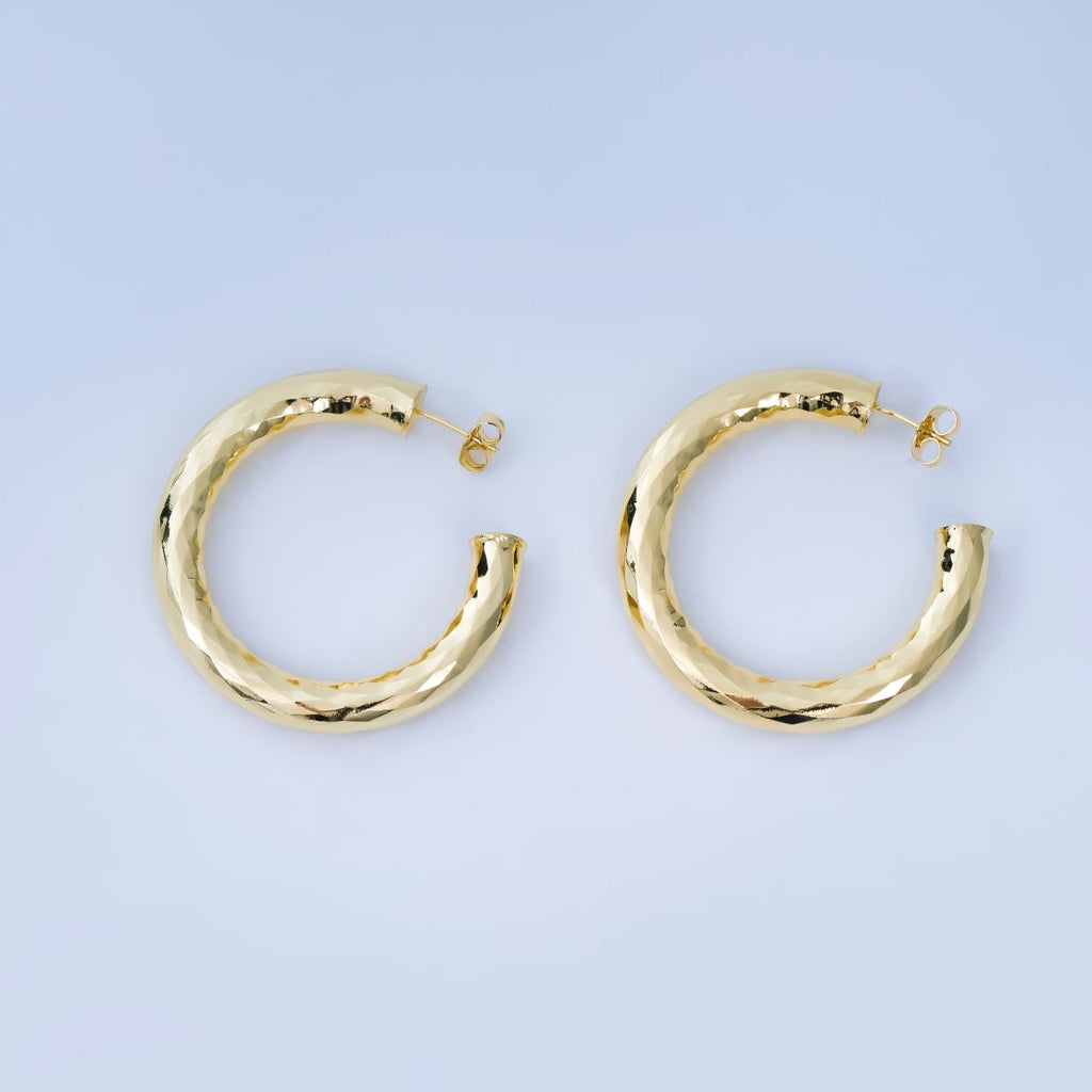 Thick Gold Hoop Earring, Chunky Gold Hoop, Medium Gold Hoop Earring, Open Hoop Earring, Tube Hoop Earring Lead, Nickel Free Q-004 Q-006 Q-008