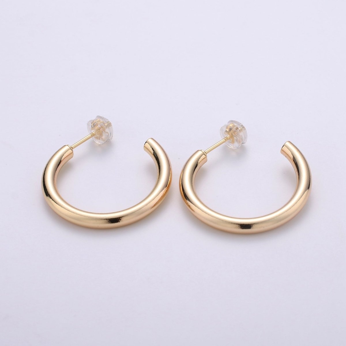 Thick Tube Hoops Gold, 18K Gold Filled Hoops, Large Gold Hoop Earrings, Small Hoops, Hollow Hoop Earrings, Chunky Hoops, Light Hoops Q-095 Q-096