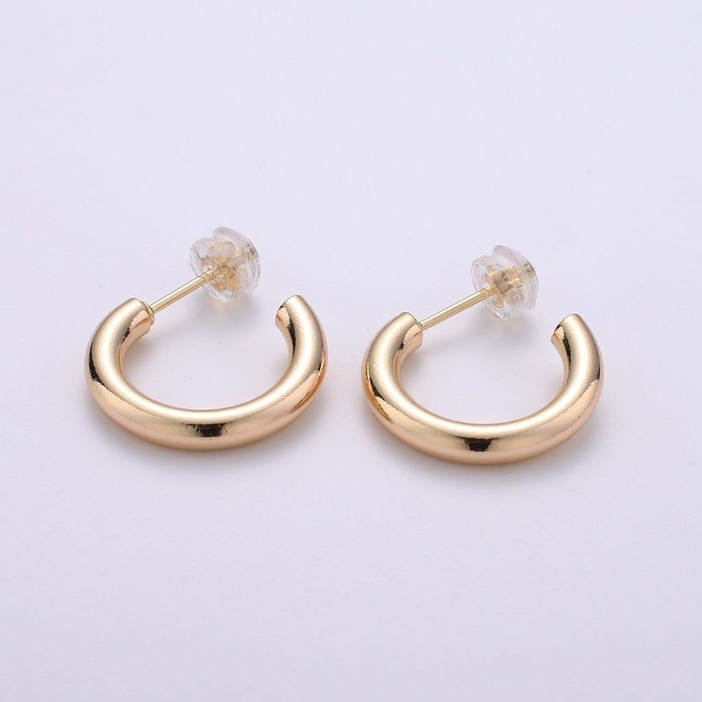 Thick Tube Hoops Gold, 18K Gold Filled Hoops, Large Gold Hoop Earrings, Small Hoops, Hollow Hoop Earrings, Chunky Hoops, Light Hoops Q-095 Q-096