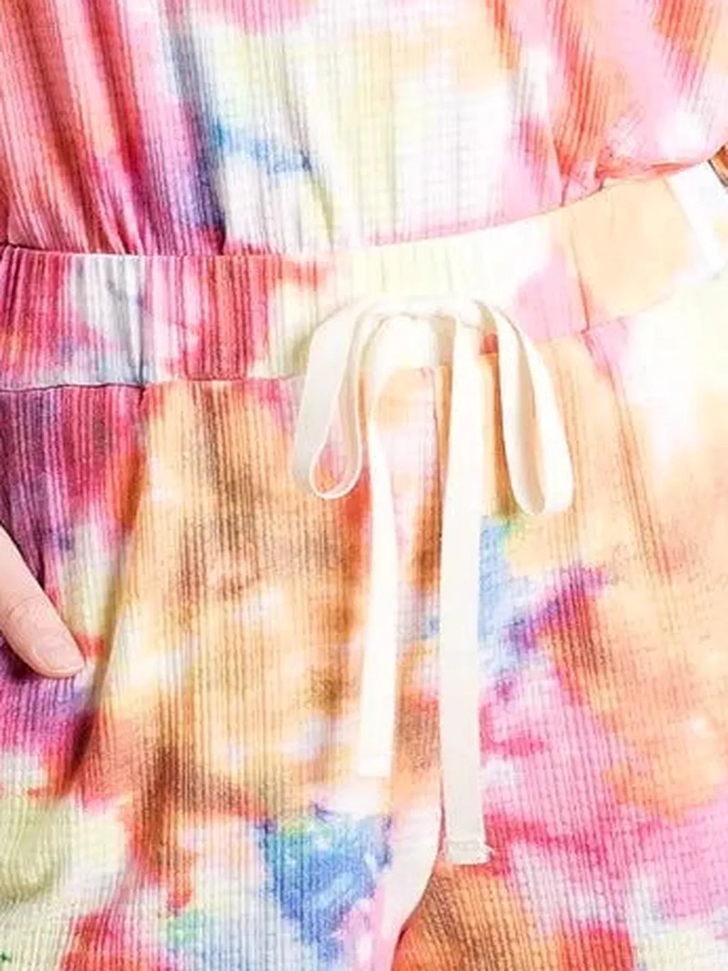 Tie Dye French Terry Drawstring Shorts