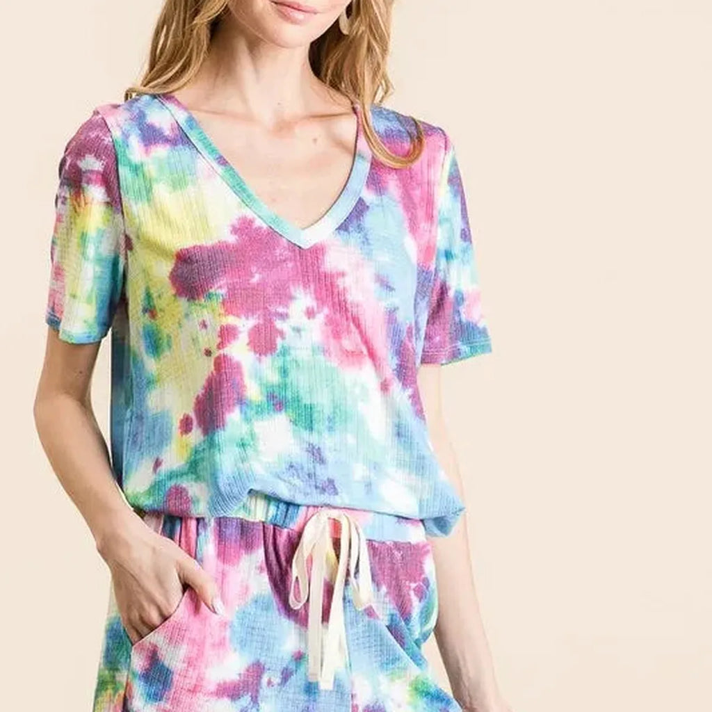 Tie Dye French Terry Casual Shorts
