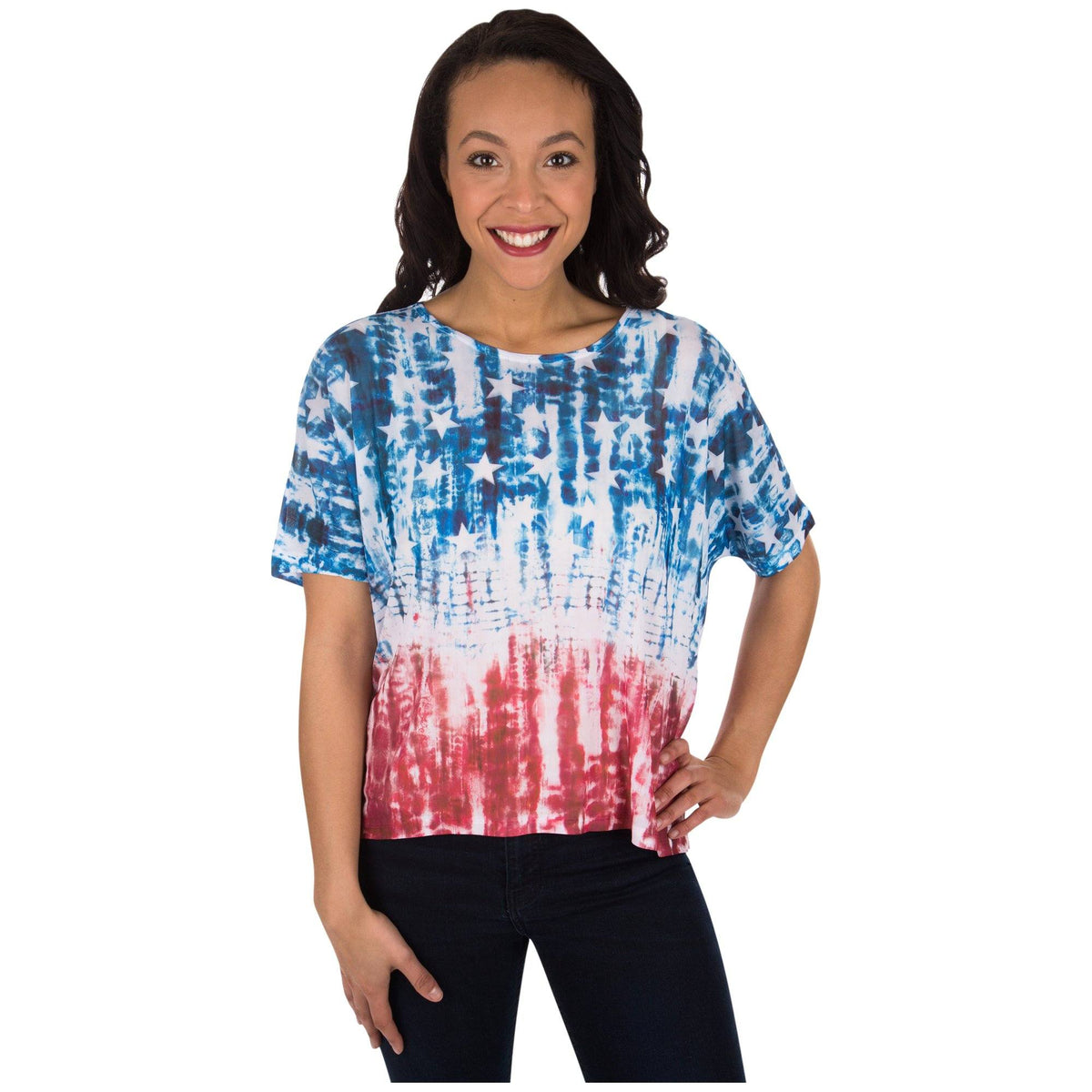 Tie-Dye Patriotic Dolman Top