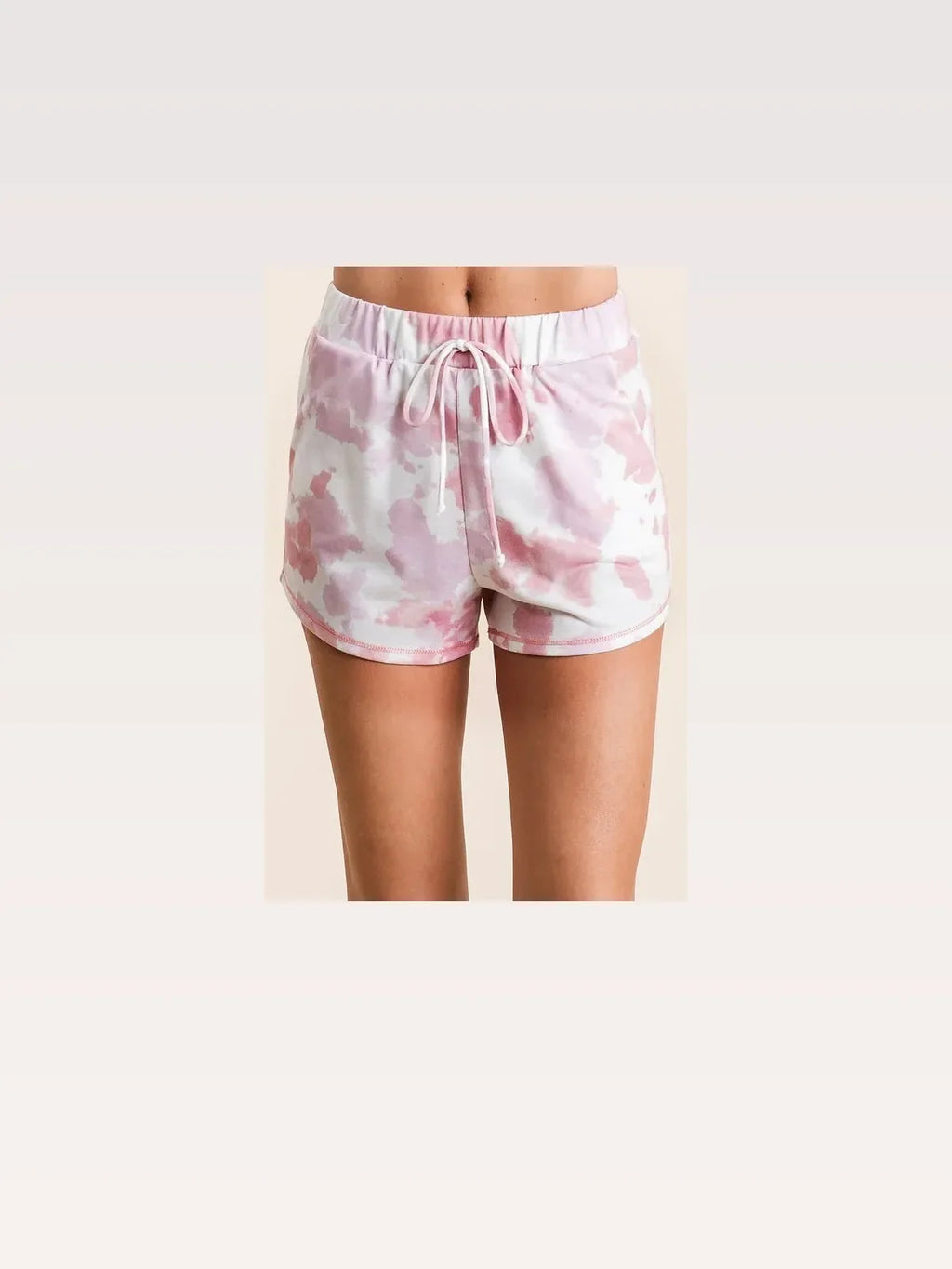 Tie-Dye Terry Drawstring Shorts with Side Pockets