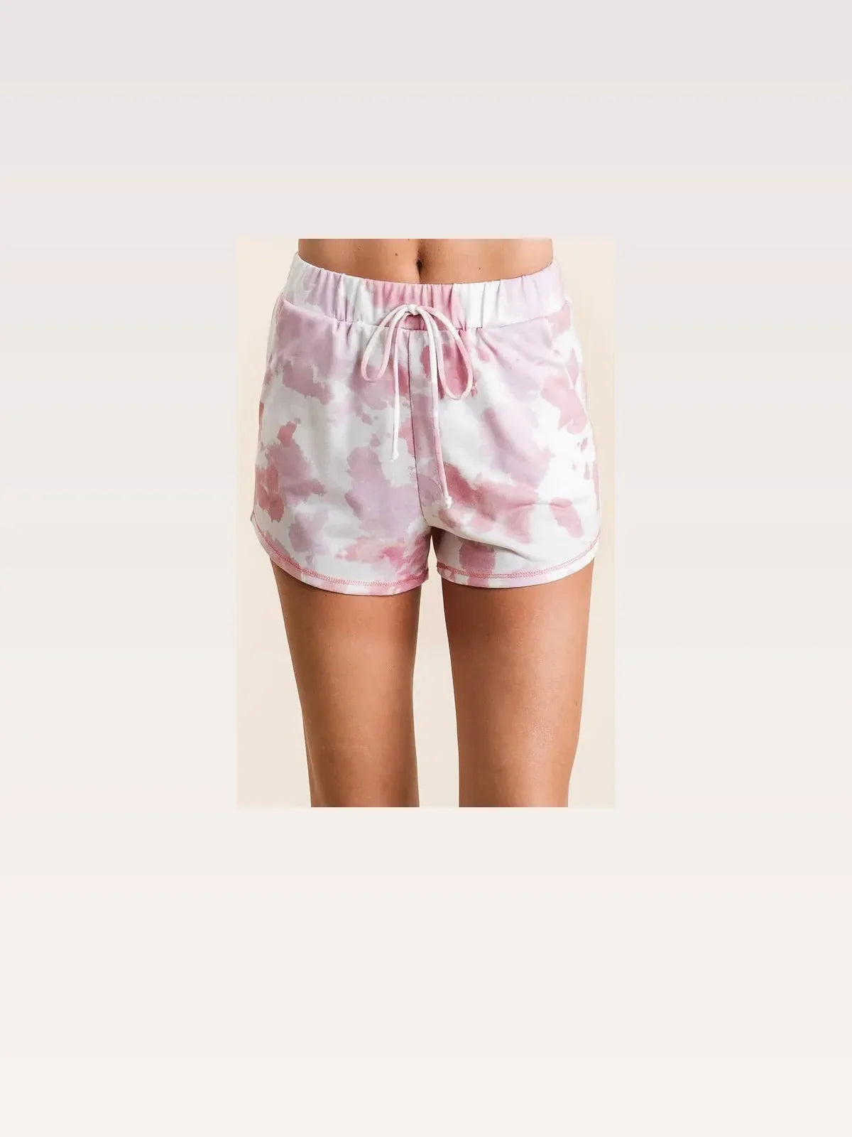 Tie-Dye Terry Drawstring Shorts with Side Pockets