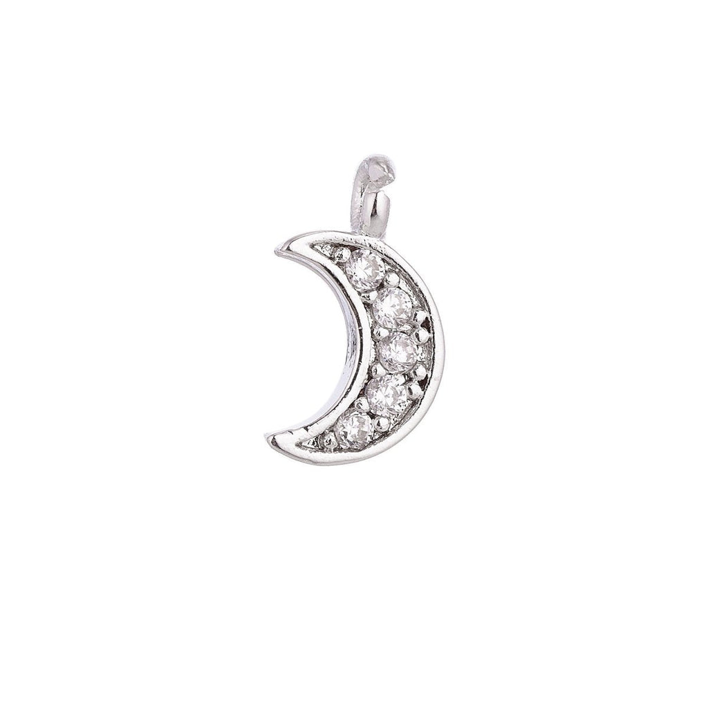 Tiny Mini Crescent Moon Charm Pendant 18K Gold Filled / White Gold C-017