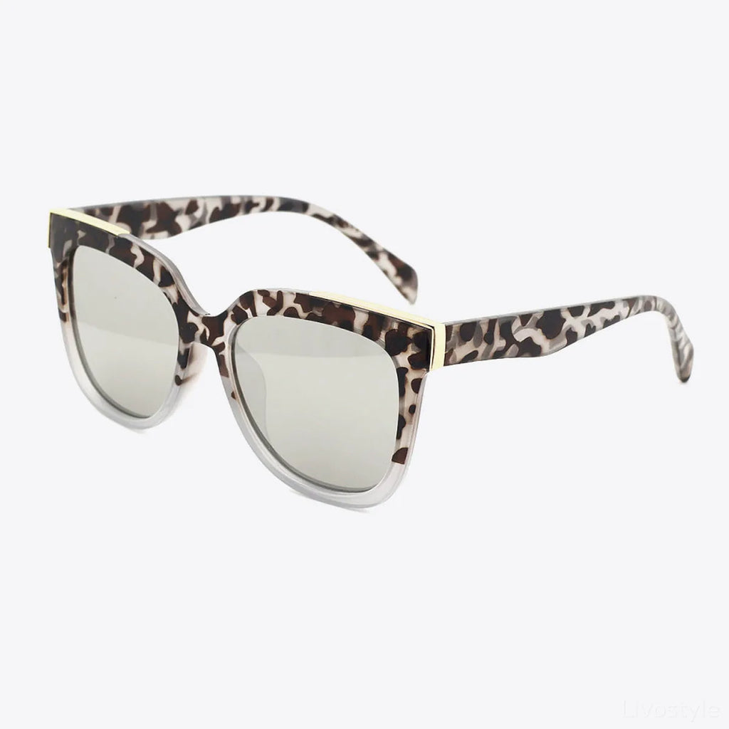 Tortoiseshell Polycarbonate Full-Rim Sunglasses with UV Protection