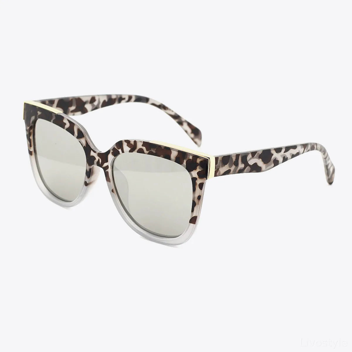 Tortoiseshell Polycarbonate Full-Rim Sunglasses with UV Protection