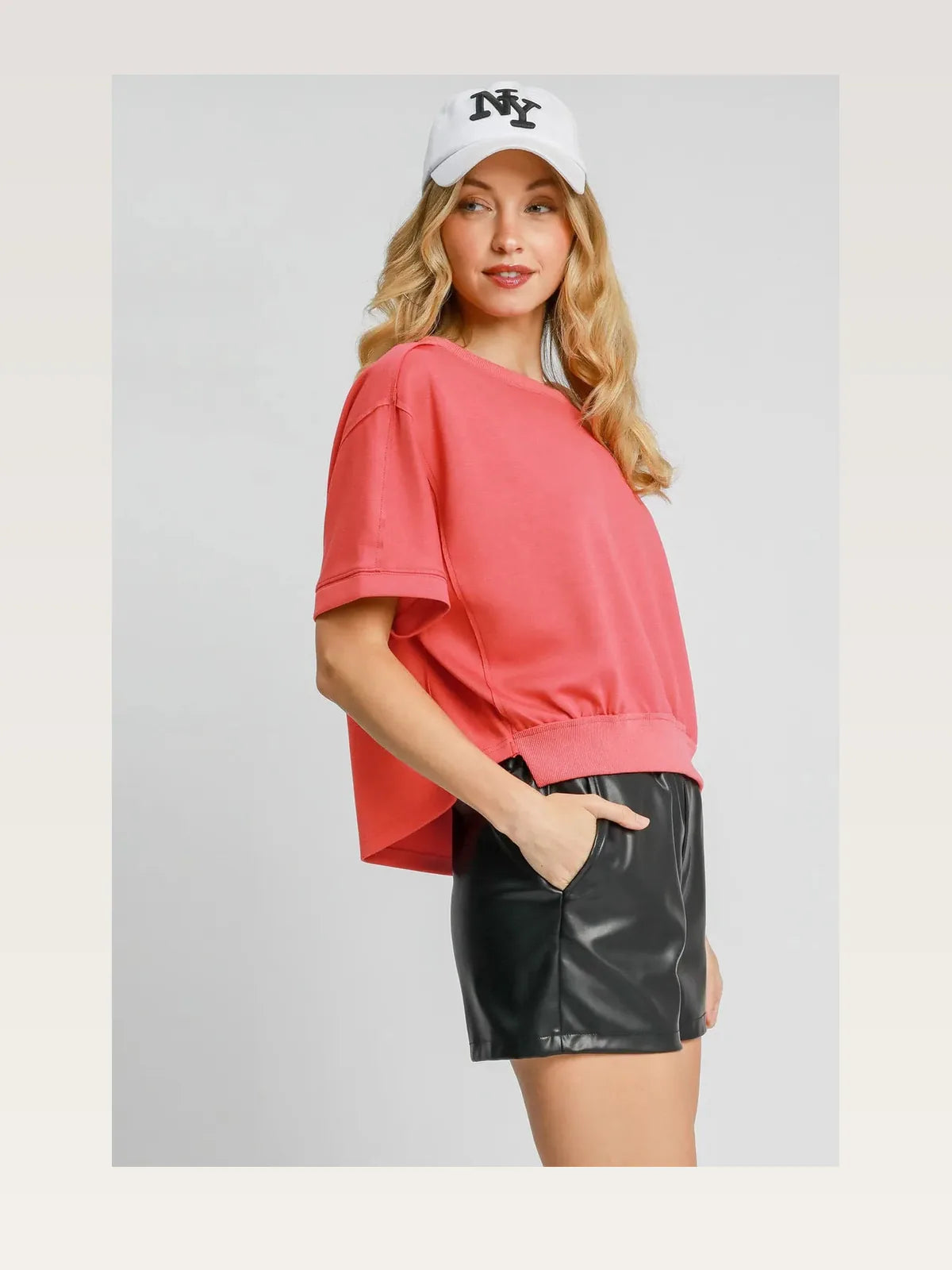 Lightweight Cropped Short Sleeve Sweatshirt – Relaxed Fit