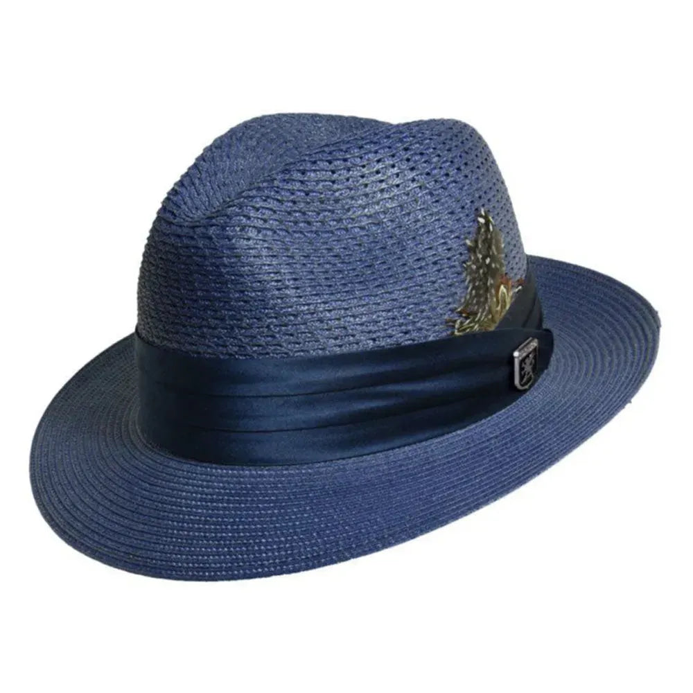 Stacy Adams Dublin- Milan Straw Fedora Hat