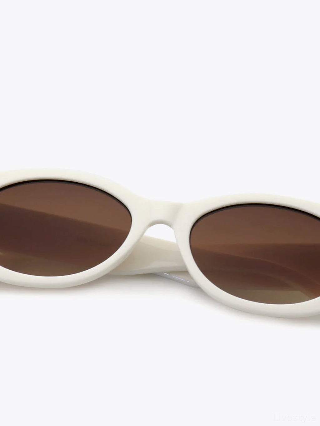 UV400 Polycarbonate Oval Sunglasses with Brown Lenses