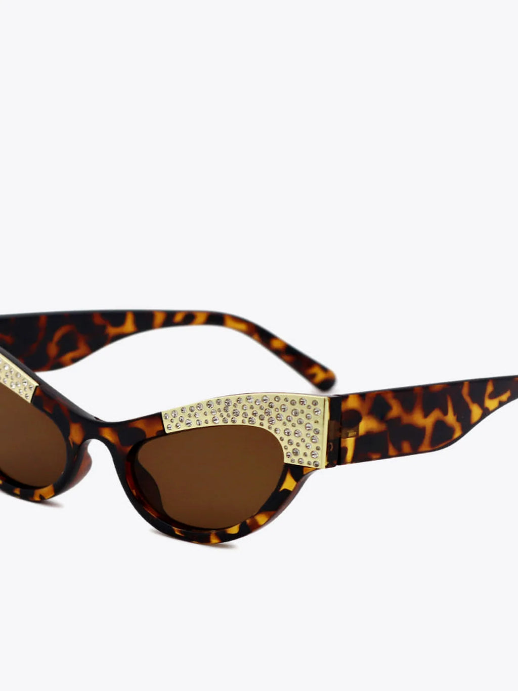 UV400 Cat-Eye Sunglasses with Rhinestone Trim