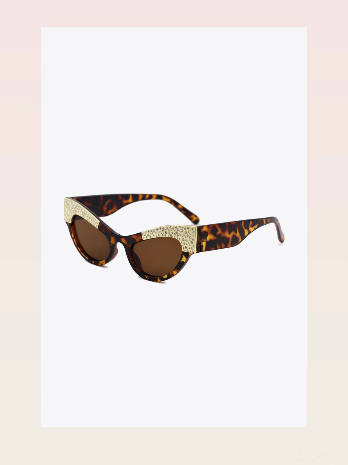 UV400 Cat-Eye Sunglasses with Rhinestone Trim