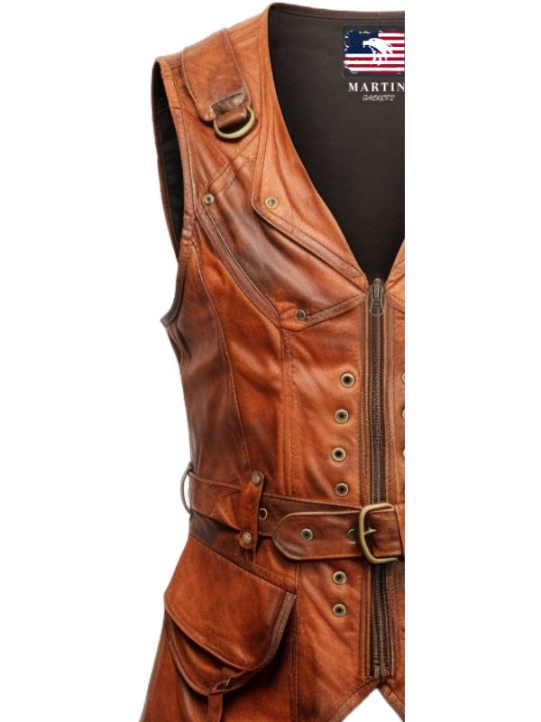 Vintage Brown Leather Vest