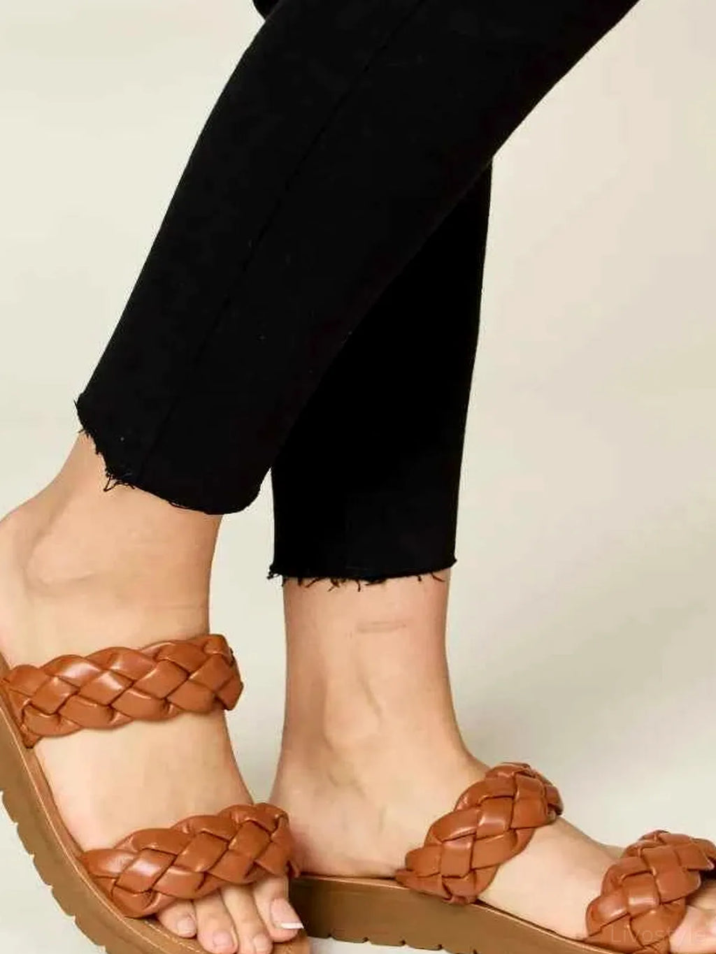 Woven Dual Band Platform Sandals