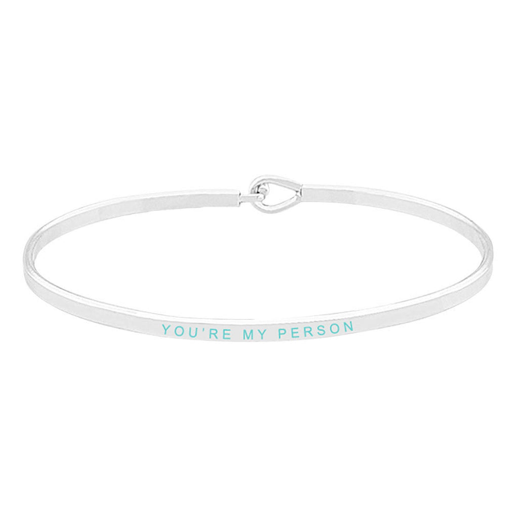 You're My Person Brass Thin Metal Hook Bracelet